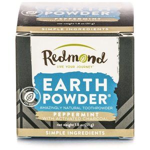 Redmond Earth Powder | Peppermint With Activated Charcoal Tooth Powder